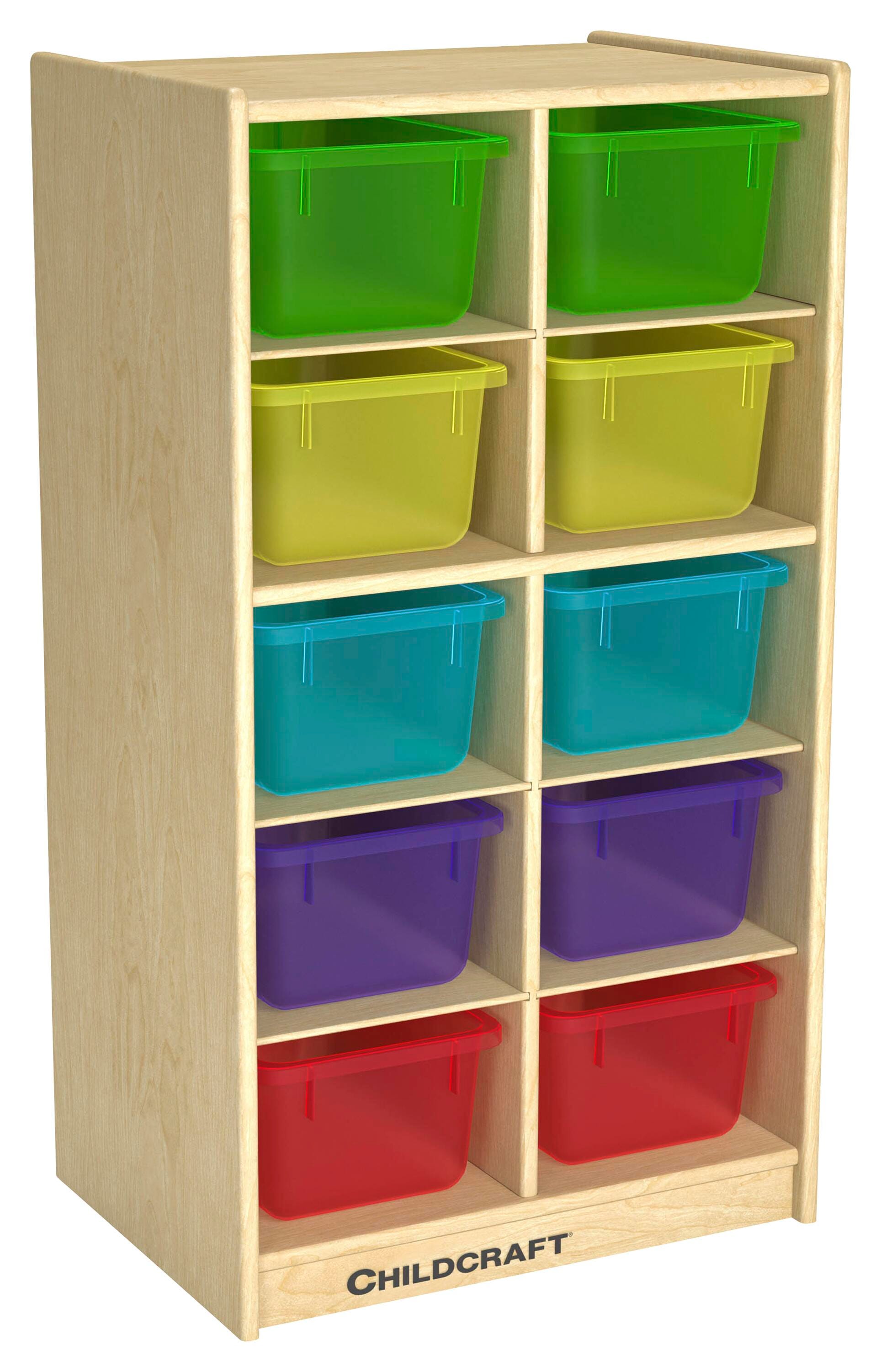 Childcraft Mobile Deep Cubby, 10 Translucent Color Trays, 19-3/4 x 14-1/4 x 36 Inches 2019872