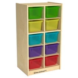 Childcraft Mobile Deep Cubby, 10 Translucent Color Trays, 19-3/4 x 14-1/4 x 36 Inches 2019872
