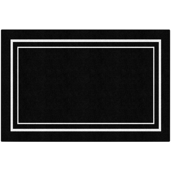 Flagship Carpets Simply Stylish Black and White Border Carpet, Rectangle
