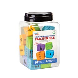Hand2Mind Dice Multiple Representation Fraction Foam Dice, Grades 3 to 8, Item Number 2098259