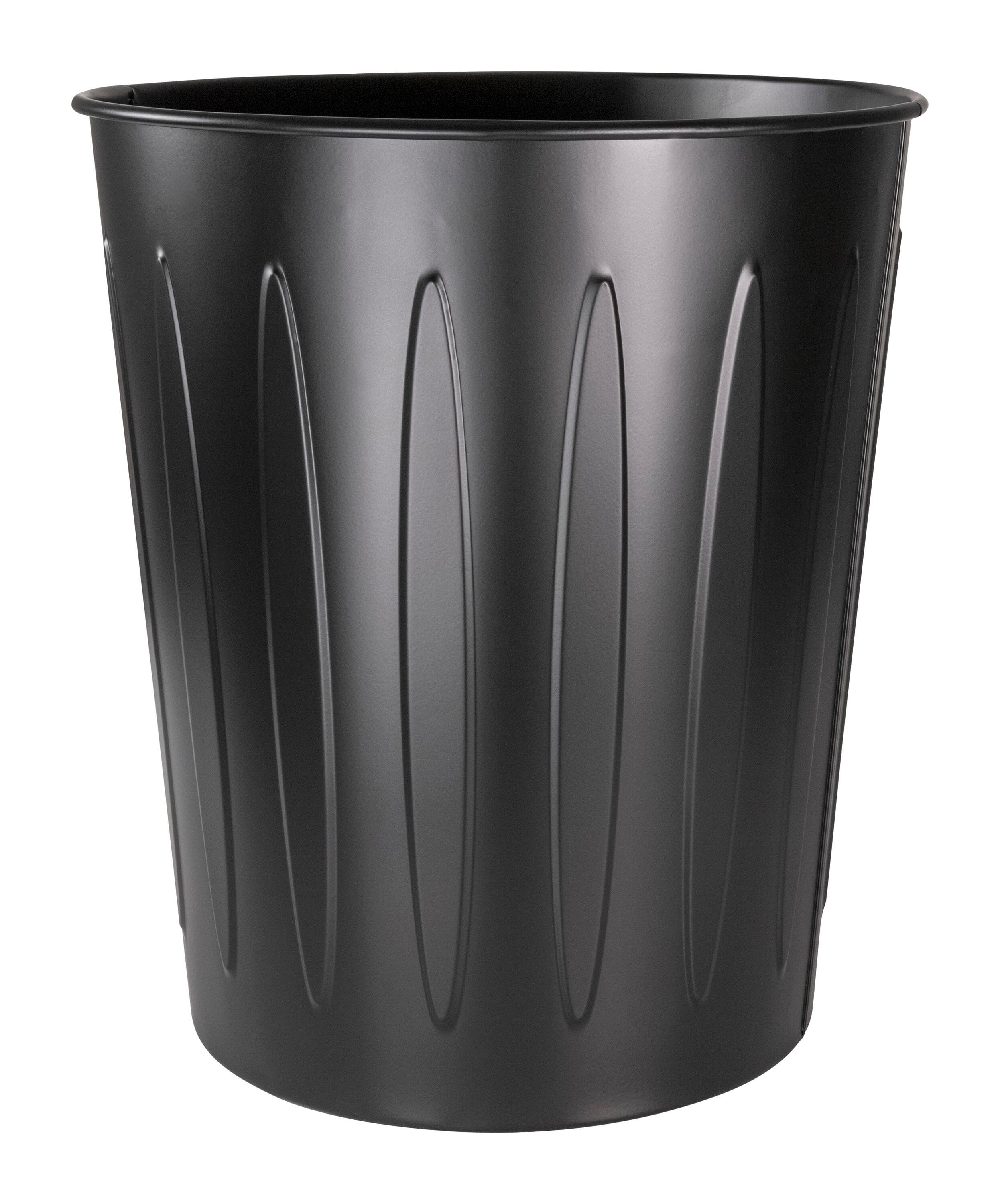 Two Pack of Genuine Joe Fire Safe Steel Trash Can, 6 Gallon, Black, Item Number 2094104