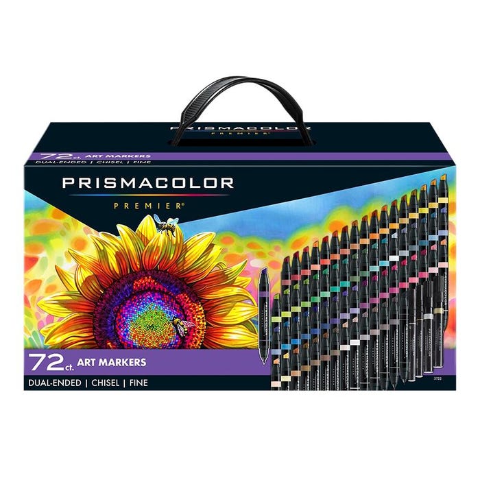 Prismacolor Premier Dual Ended Art Markers, Fine & Chisel Tip, Assorted Colors, Set of 72