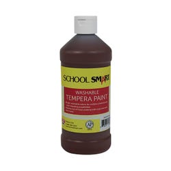 School Smart Washable Tempera Paint, Brown, 1 Pint Bottle Item Number 2002741