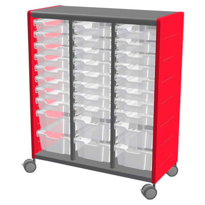 Classroom Select Geode Tall Cabinet, Triple Wide with 30 Totes