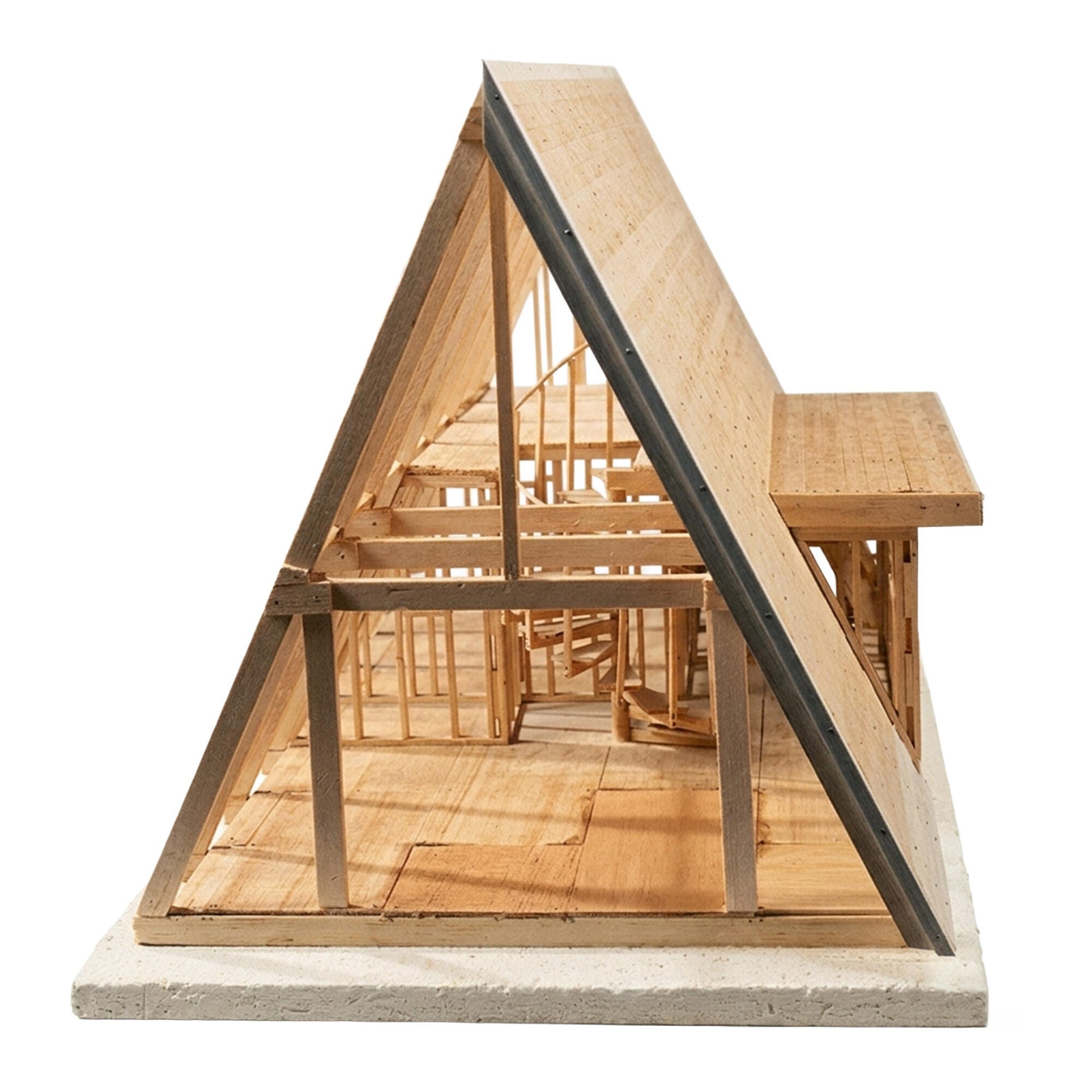 A-Frame House Model Kit, 6 Drawings, Ages 8 and Up, Wood