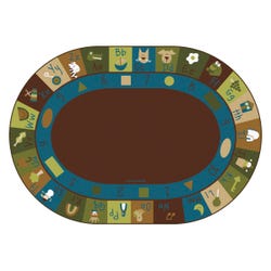 Carpets for Kids Learning Block Carpet, 6 x 9 Feet, Oval, Nature Colors, Brown, Item Number 1468368