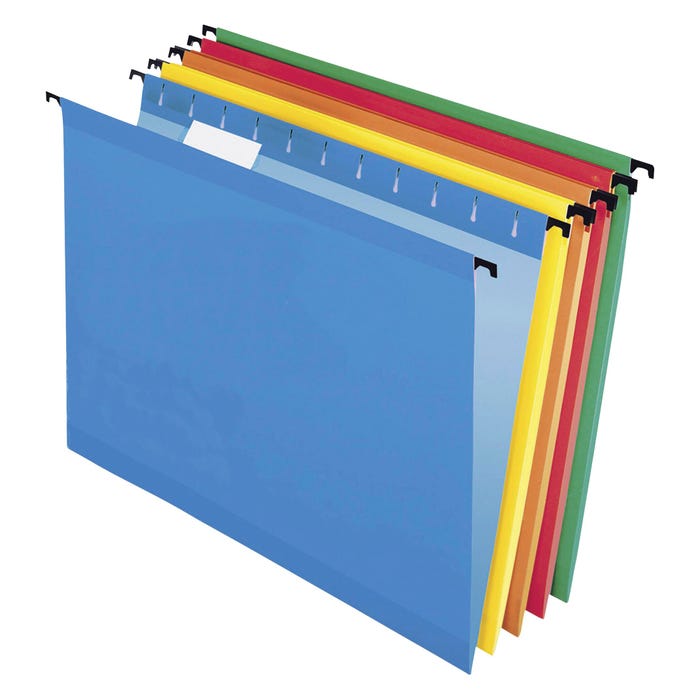 Pendaflex SureHook Hanging File Folders, Letter Size, 1/5 Cut Tabs, Assorted Colors, Set of 20