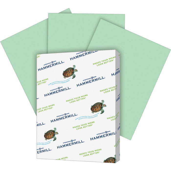 Hammermill Copy Paper, 8-1/2 x 11 Inches, 20 lb, Green, 500 Sheets