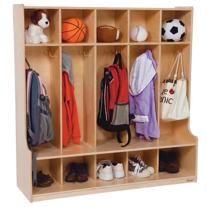 Wood Designs 5-Section Offset Locker, 48 x 15 x 49 Inches