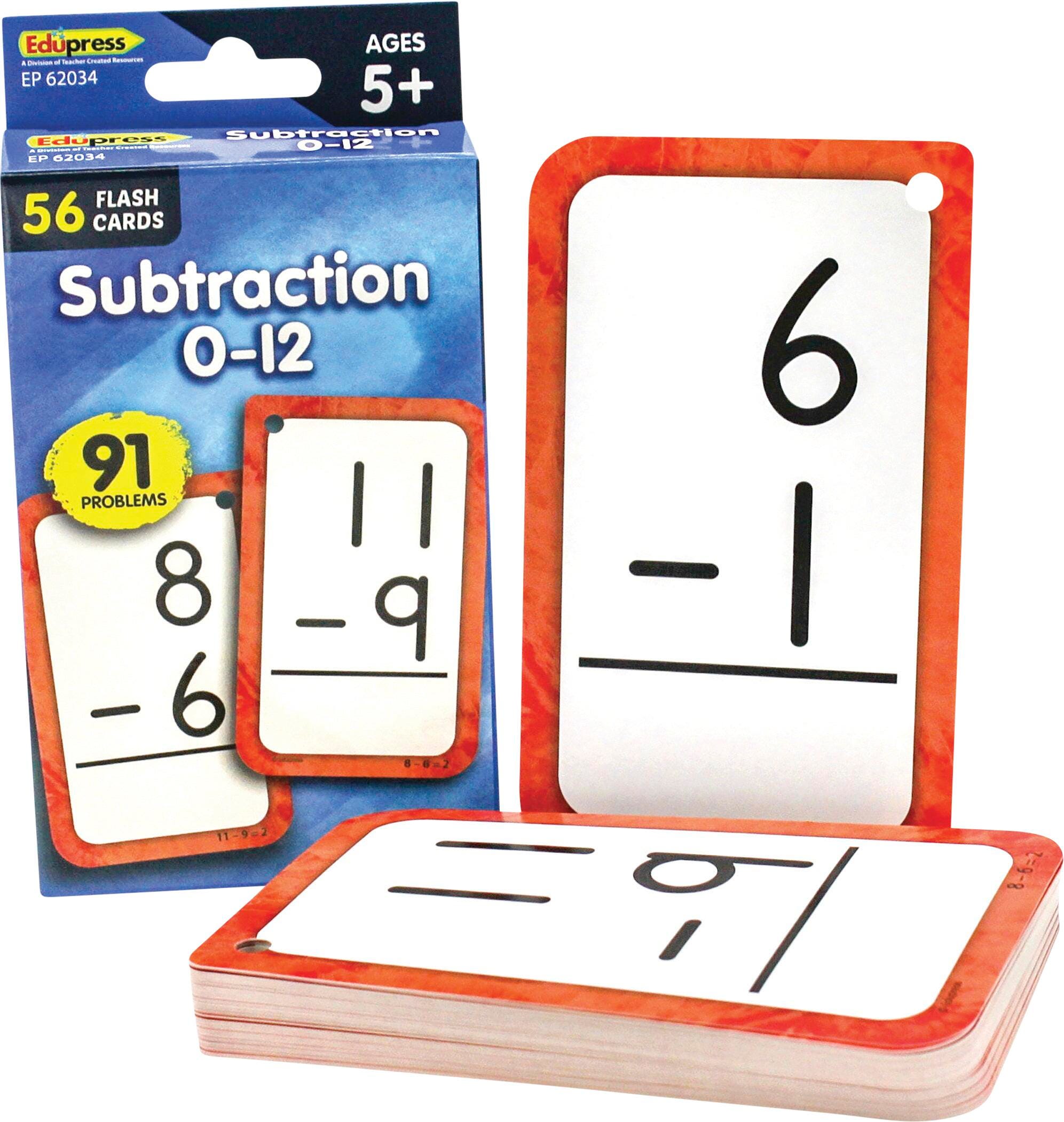 Image for Teacher Created Resources Double-Sided Subtraction Flash Cards, Set of 56 from School Specialty