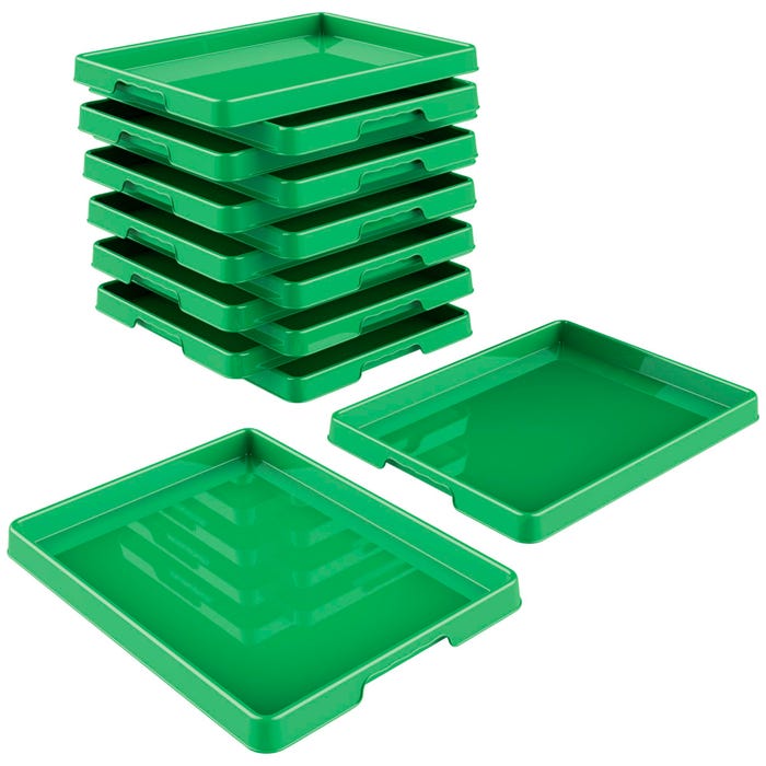 Storex Sorting and Crafts Tray, 12 x 16 Inches, Green, Pack of 12