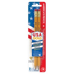 USA Gold Jumbo Pencils, No 2, Triangle Shape, Pack of 2, Item Number 2119570