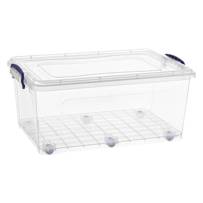 Superio Brand Wheeled Storage Bin, 32 Quart, 30 Liter, Clear