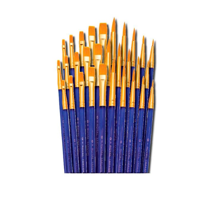 Royal & Langnickel Gold Taklon Brushes, Set of 30