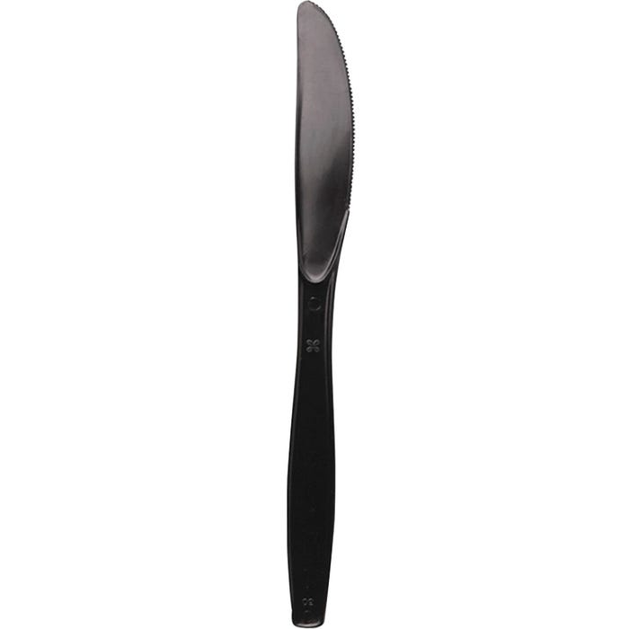 Dixie Foods Durable Heavyweight Shatter Resistant Knife, Plastic, Black, Pack of 1000