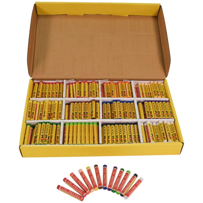 School Smart Oil Pastels, Assorted Colors, Set of 432