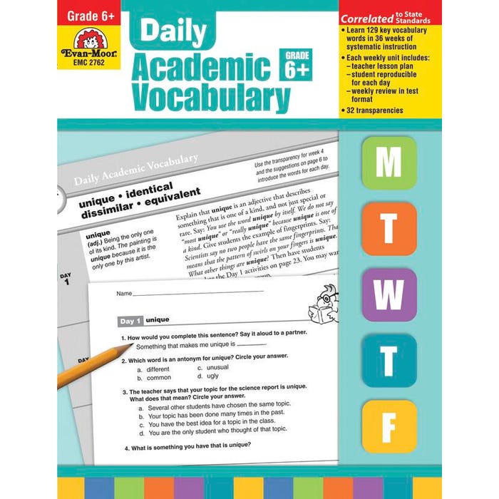 Evan-Moor Daily Academic Vocabulary, Grade 6, Teachers Edition