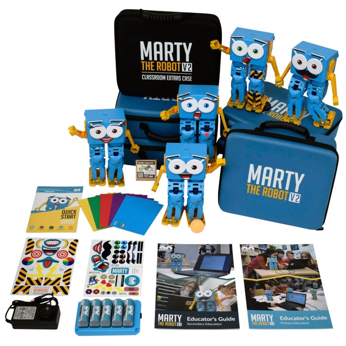 Robotical Marty the Robot V2, Classroom Bundle of 5