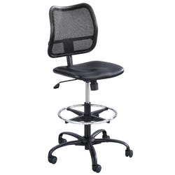 Safco Extended Height Chair, Vinyl Seat/Mesh Back, 25 x 25 x 49-1/2 Inches, Black