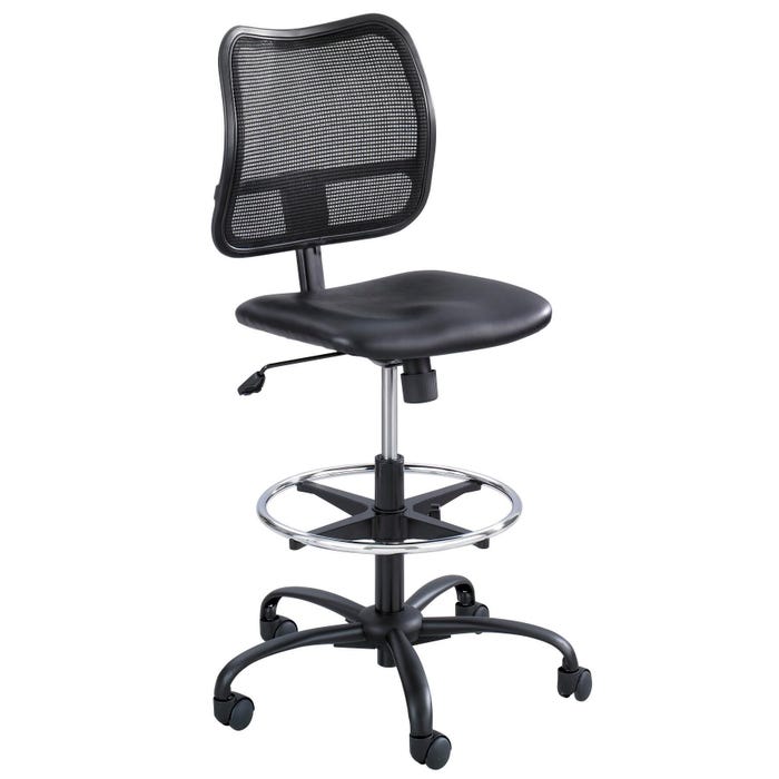 Safco Extended Height Chair, Vinyl Seat/Mesh Back, 25 x 25 x 49-1/2 Inches, Black