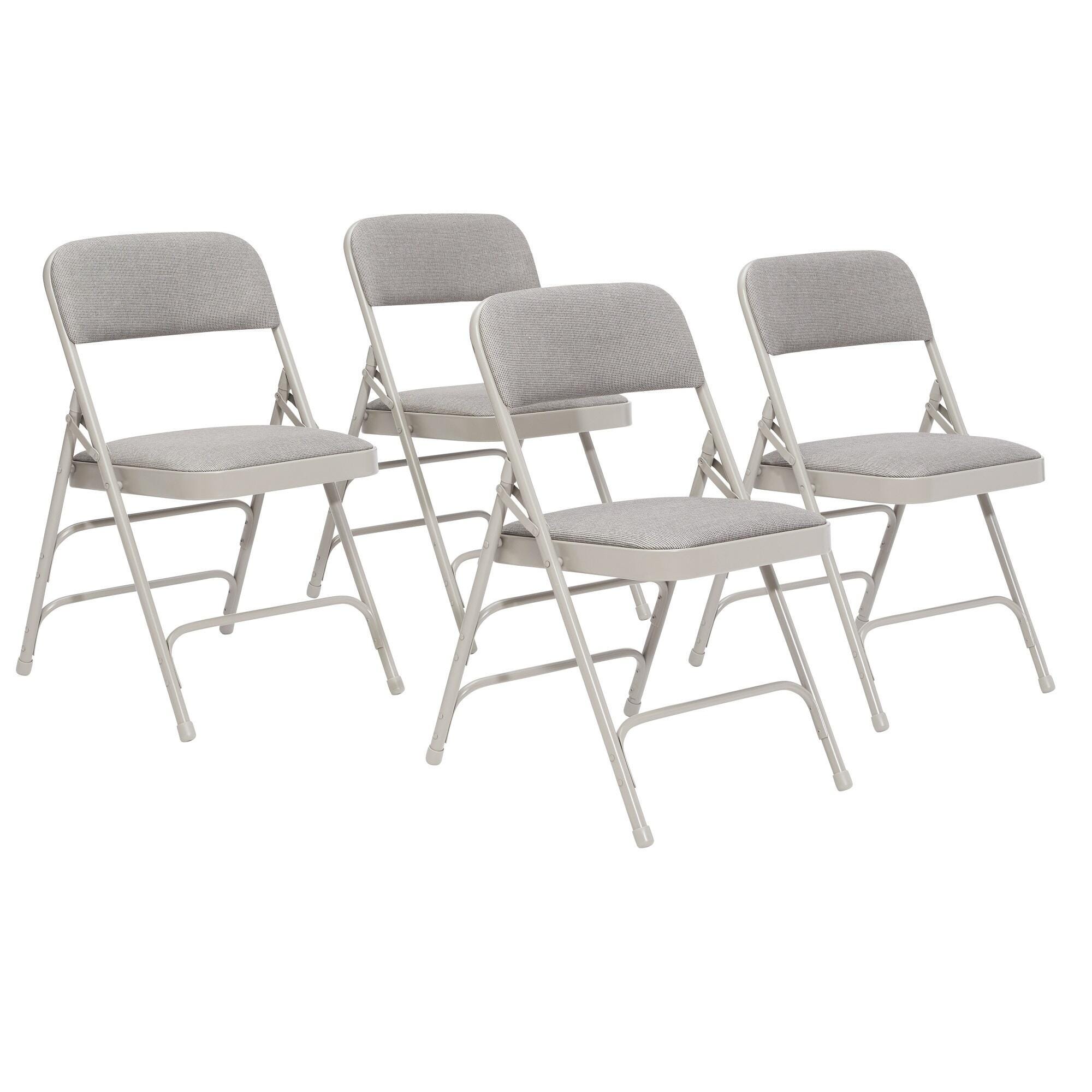 Image for National Public Seating Premium Folding Chair, 2300 Series, 17-3/4 Inch Seat Height, Graystone Fabric, Gray Frame, Set of 4 from School Specialty