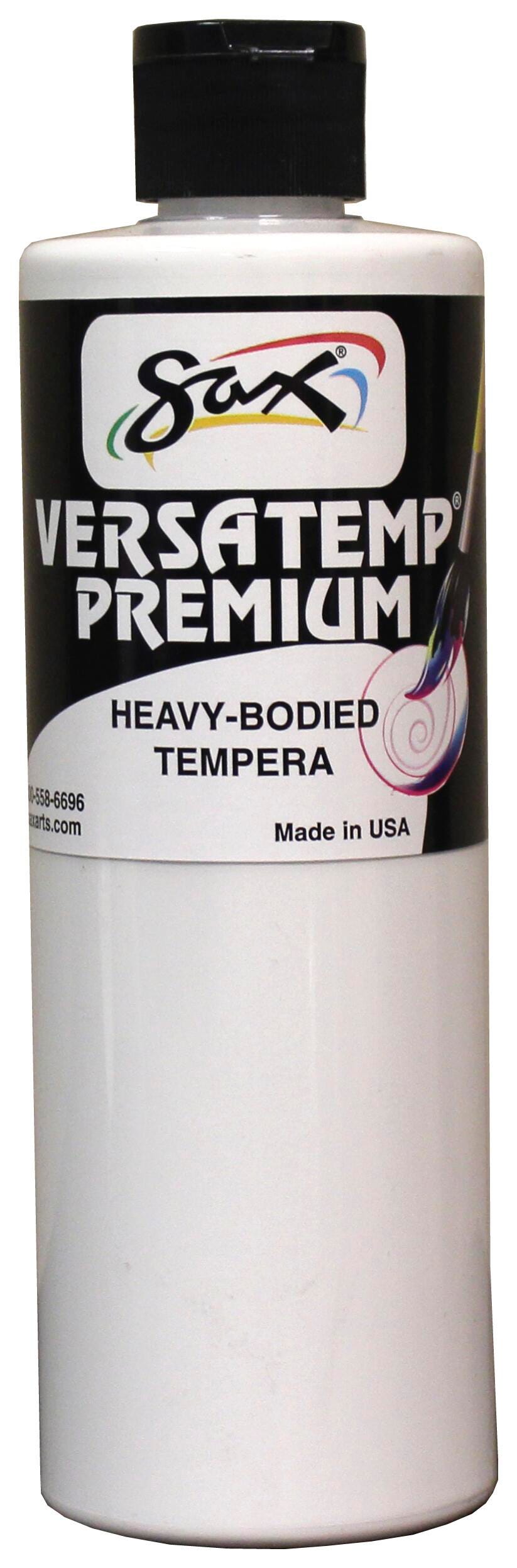 Sax Versatemp Premium Heavy-Bodied Tempera Paint, 1 Pint, White Item Number 1592711