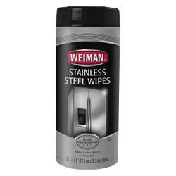 Weiman Wipes, f/Stainless Steel, 7 x 8 Inches, Pack of 30, White