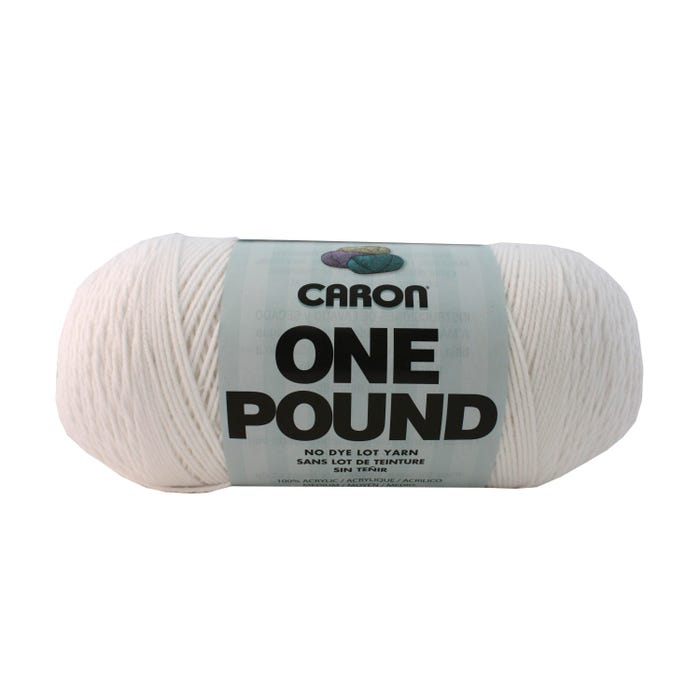 Caron Washable Acrylic Yarn, 1 Pound, 812 Yards, White