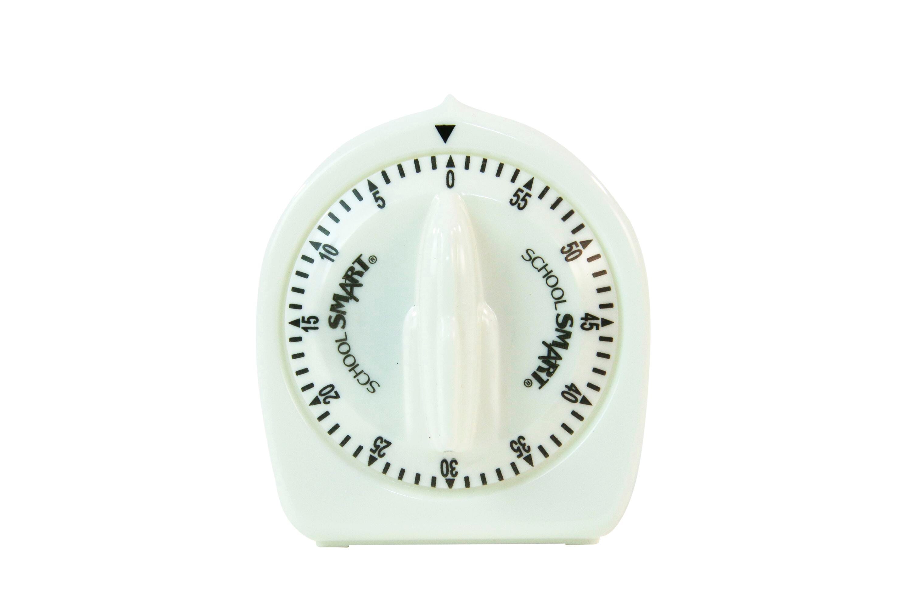 School Smart Wind Up Timer, 60 Minutes, White 084084