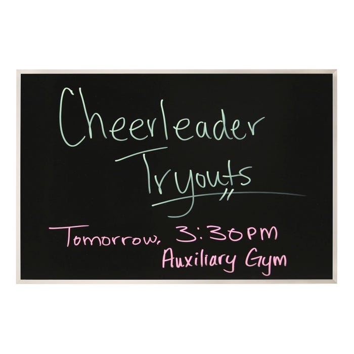 United Visual Products Non-Magnetic Durable Dry Erase Board, 48 in H X 72 in L, Aluminum Frame, Melamine, Black, Satin