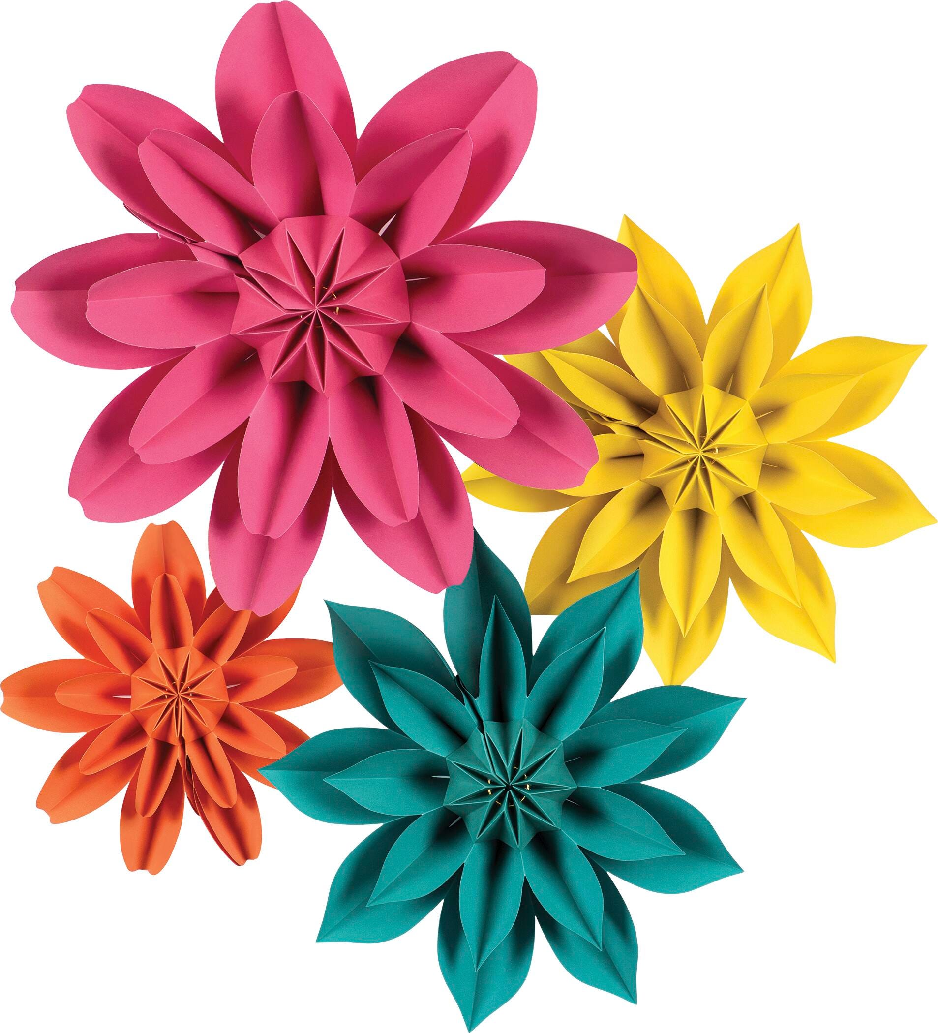 Teacher Created Resources Beautiful Brights Paper Flowers, Assorted Sizes, Item Number 2104246