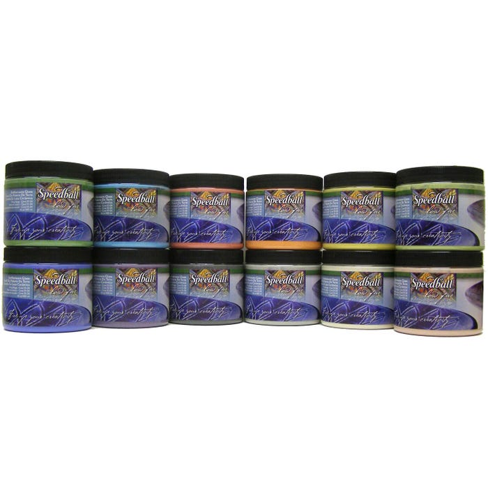 Speedball Earthenware Glaze Set, Assorted Colors, Set of 12 Pints
