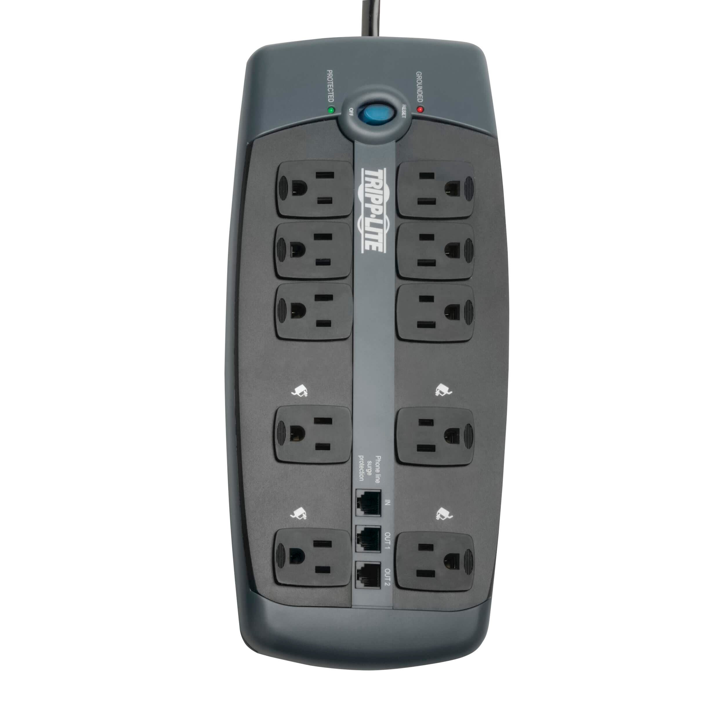 Tripp Lite 10-Outlet Surge Protector, 8 Foot Cord, 2395 Joules, Black 2136088