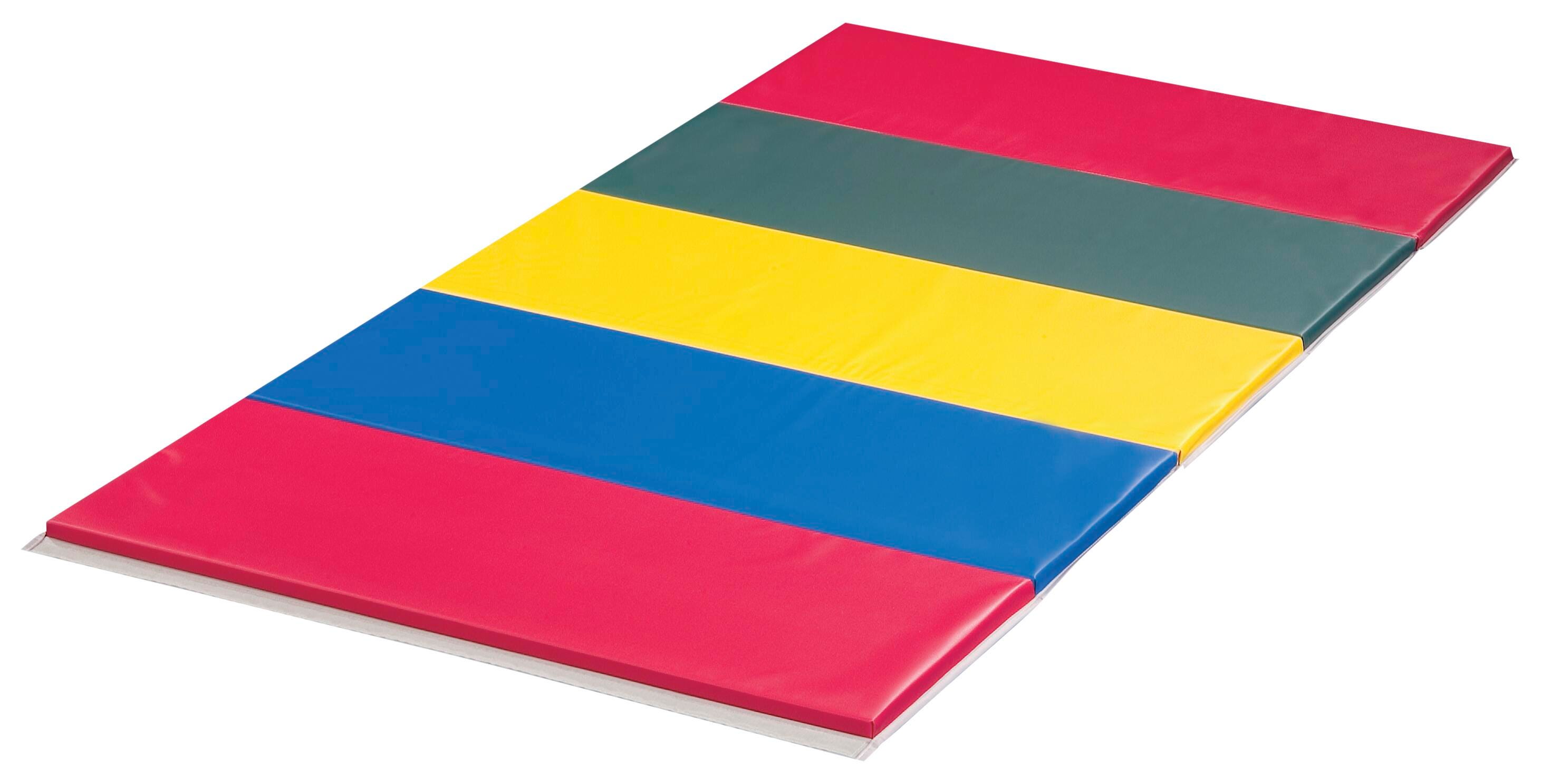 Image for Sportime Instructor Mat, 6 x 12 Feet, 2-3/8 Inch Thick, 4 Sided Hook and Loop, 2 Foot Panel, Rainbow from School Specialty