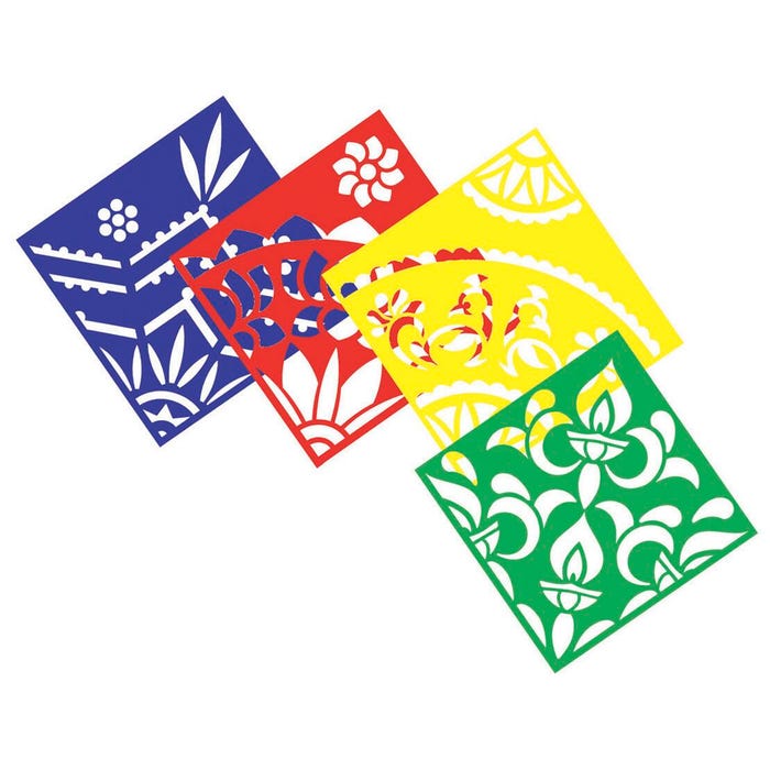 Roylco Classic Rangoli Mega Stencil, 11 x 11 Inches, Set of 4