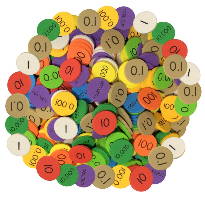 Sensational Math Place Value Discs 10-Value Decimals to Whole Numbers