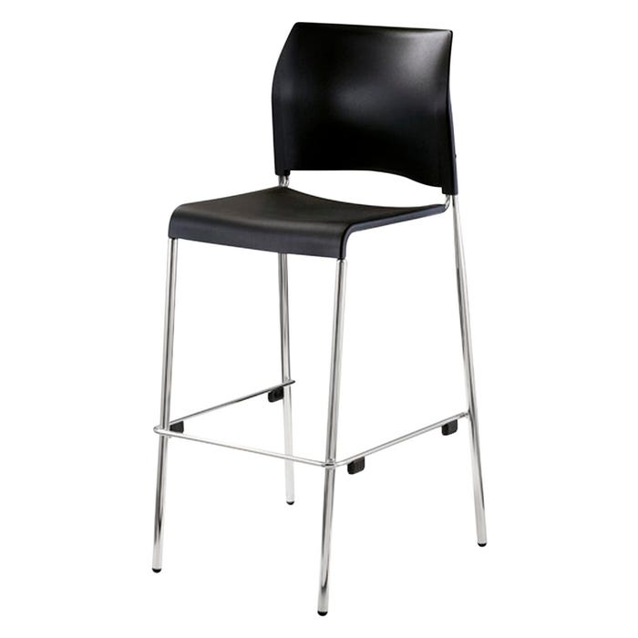 National Public Seating Cafetorium Bar Stool, 31-Inch Seat Height, Plastic Seat, Black
