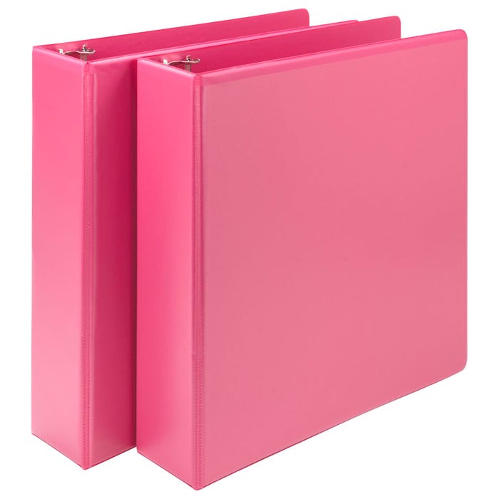 Samsill Earth's Choice Fashion Round Ring View Binder, 2 Inches, Berry, Pack of 2