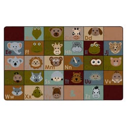 Childcraft Alphabet Pals Carpet, 8 Feet x 12 Feet, Rectangle, Earth Tone