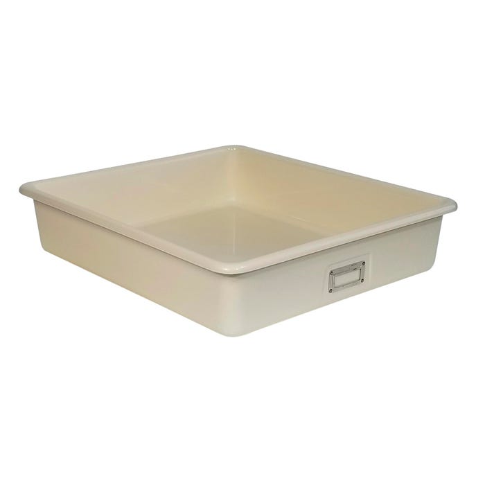 Shirley K's T-163 Storage Bin, 21 x 19 x 4-1/2 Inches, Ivory