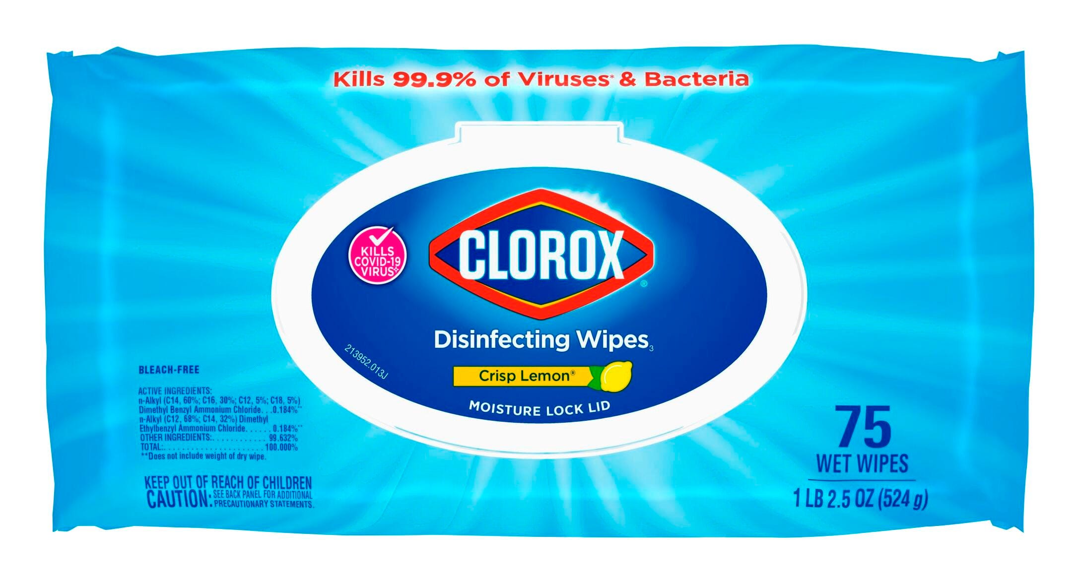 Image for Clorox Disinfecting Wipes Flex Pack, Crisp Lemon, 75 Sheets from School Specialty