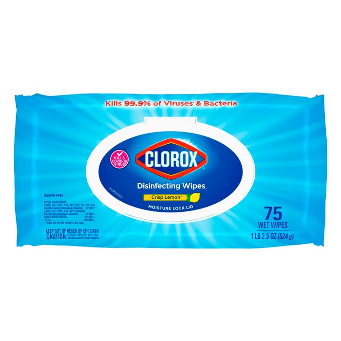 Clorox Disinfecting Wipes Flex Pack, Crisp Lemon, 75 Sheets