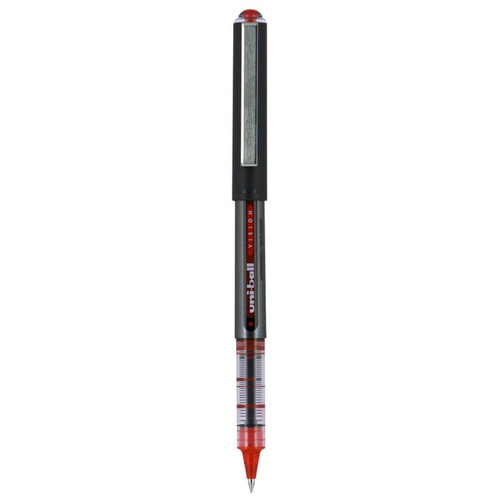 uniball Vision Stick Roller Ball Pen, 0.5 mm Micro Tip, Red