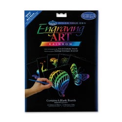 Royal Brush® Engraving Art Boards, Rainbow, 5 x 7 Inch, Pack of 6
