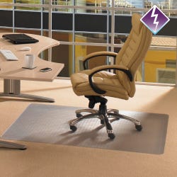 Floortex Computex Standard Lip Antistatic Chair Mat, 36 x 48 Inches, Lip 20 x 10 Inches, Clear