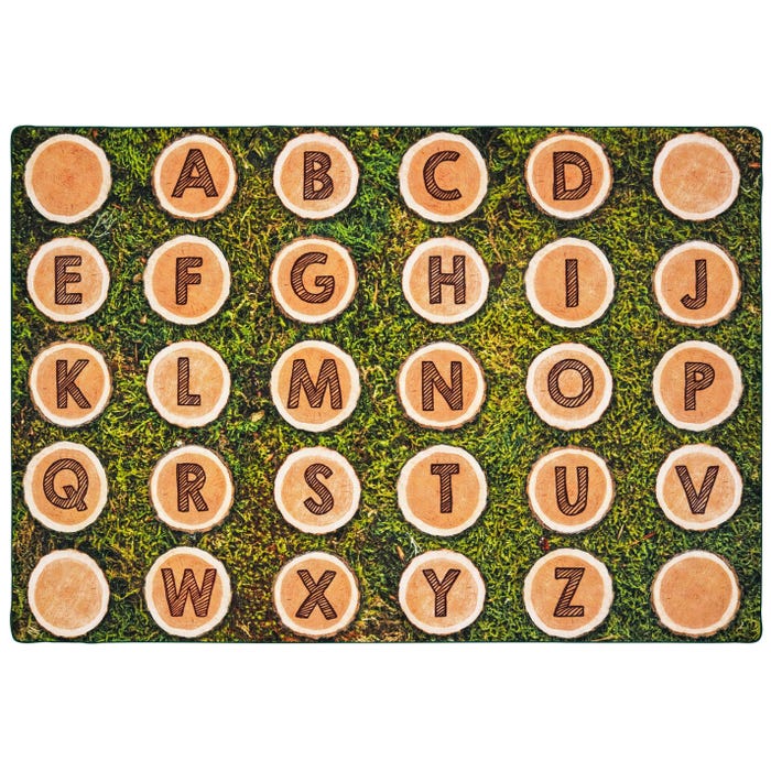 Carpets for Kids Alphabet Pixel Perfect Tree Rounds Seating Carpet, Rectangle