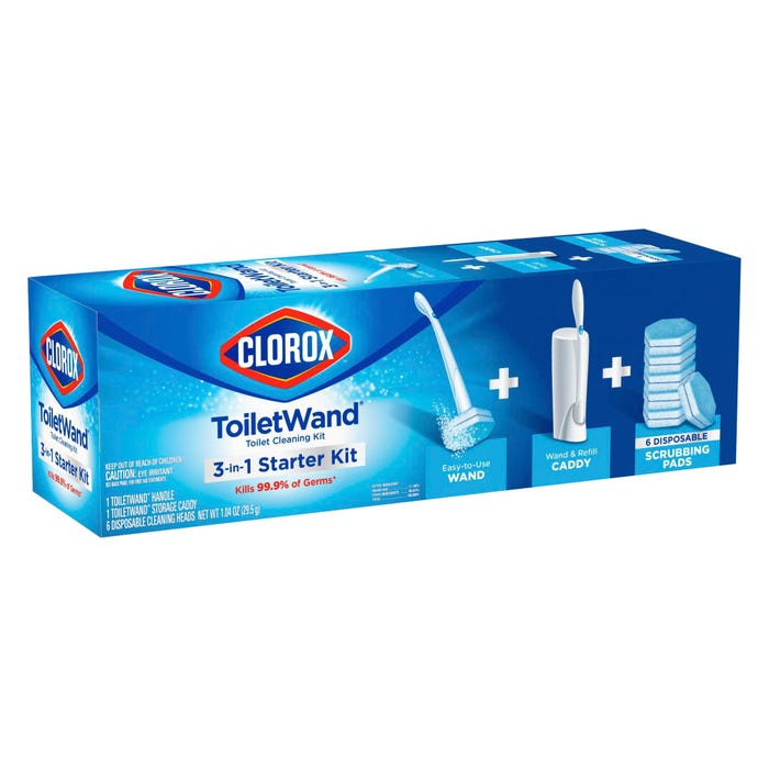Clorox ToiletWand, Plastic Handle, Blue, White
