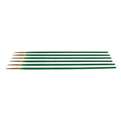 Sax Optimum Golden Synthetic Taklon Paint Brushes Long, Round, Size 1, Set of 6 2024079