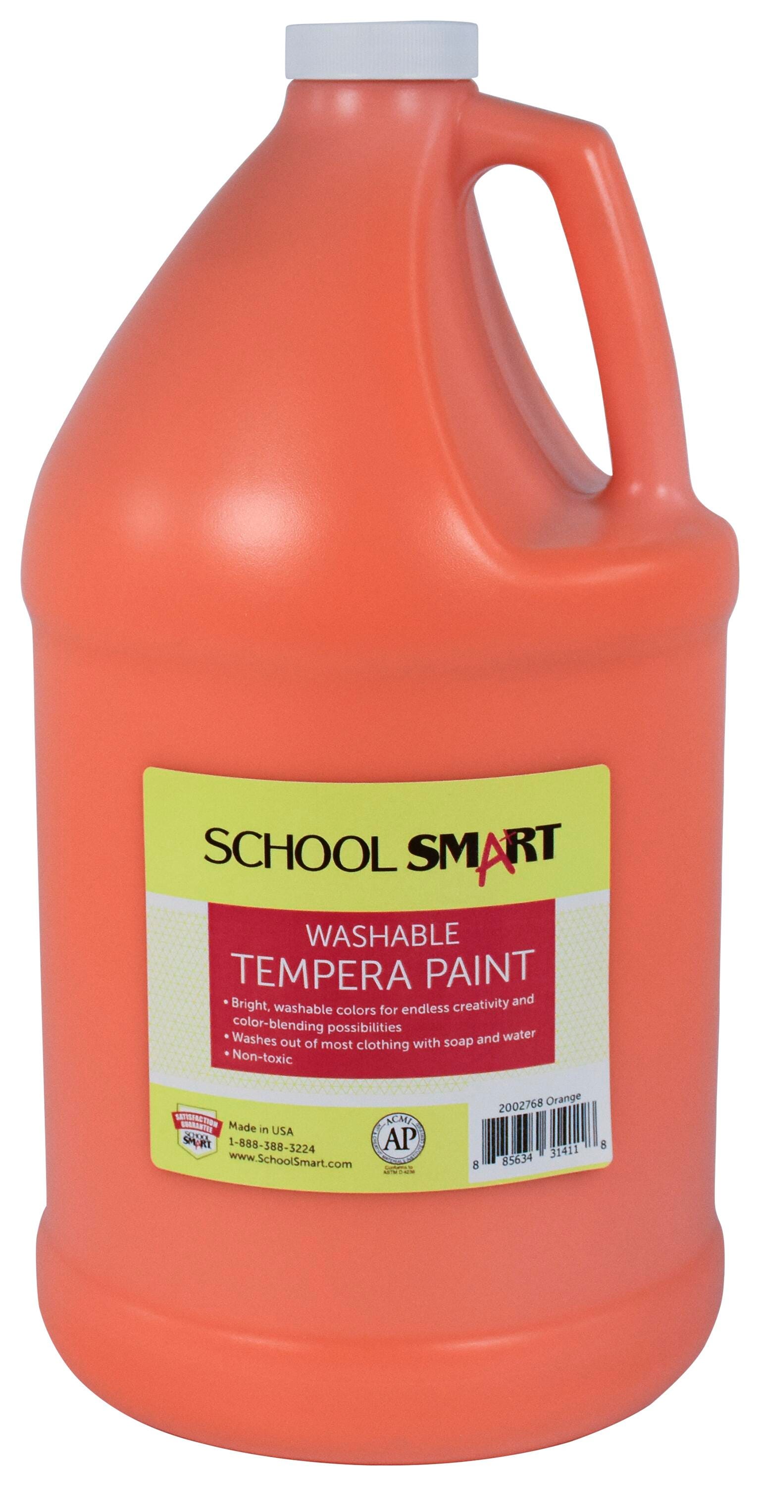 School Smart Washable Tempera Paint, Orange, 1 Gallon Bottle Item Number 2002768