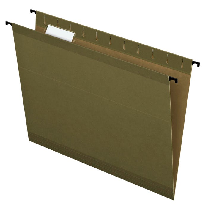 Pendaflex SureHook Hanging File Folders, Letter Size, 1/5 Cut Tabs, Green, Box of 20